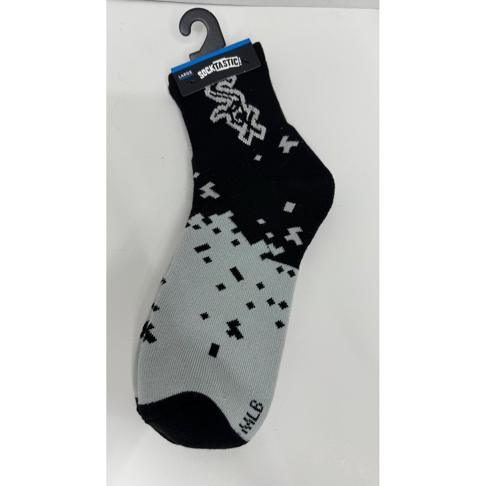 Socktastic Chicago White Sox MLB Quarter Party Time Socks Mens Large Black Gray